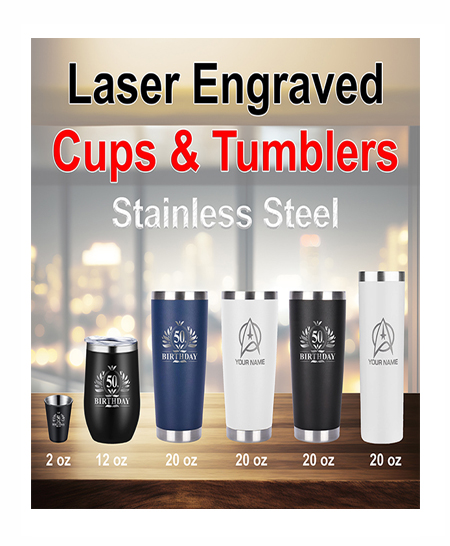 laser engraved cups and tumblers